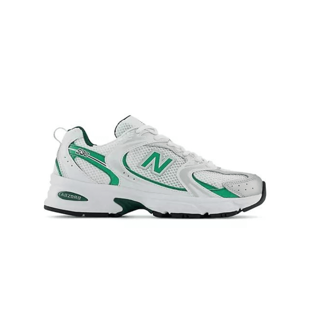 acf4e480-67af-44c4-958f-e444af2d2e99 New Balance 530 Trainers White And Green